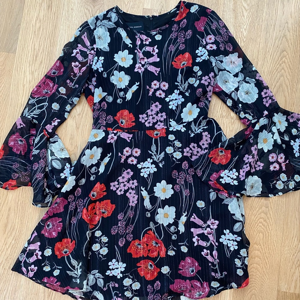 Donna Morgan Fit and Flare Bell Sleeve Dress